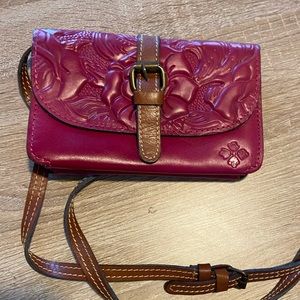 Patricia Nash Magenta and Brown Crossbody